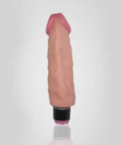 Pink head real feel vibrating dildo without balls